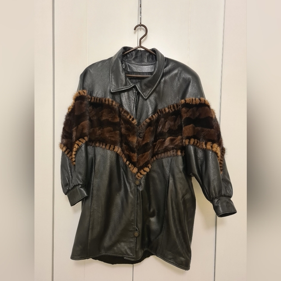 Mink leather jacket - Picture 3 of 5